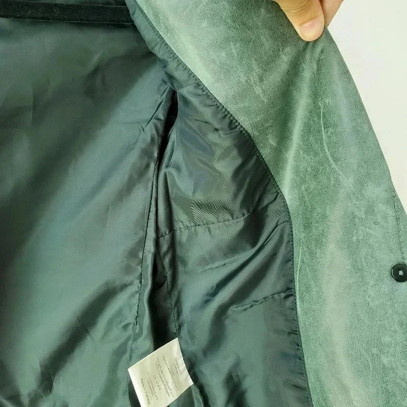 Part two 70's vibe green olive suede leather jacket - Picture 13 of 15